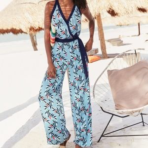 Boden Maddie Jumpsuit - Heron Blue, Trailing Vine